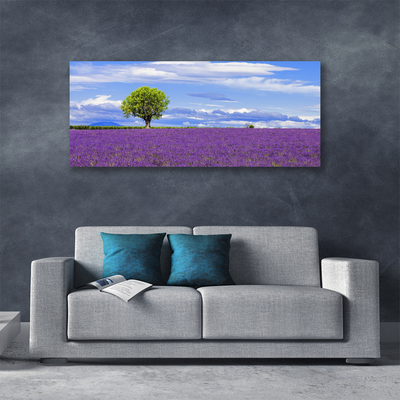 Quadro su tela Campo Di Lavanda Albero Della Natura