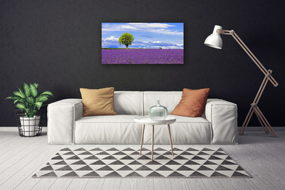 Quadro su tela Campo Di Lavanda Albero Della Natura