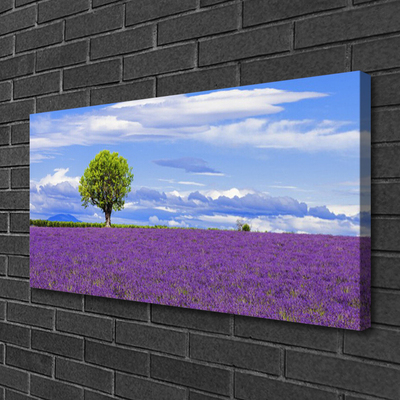 Quadro su tela Campo Di Lavanda Albero Della Natura