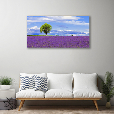 Quadro su tela Campo Di Lavanda Albero Della Natura