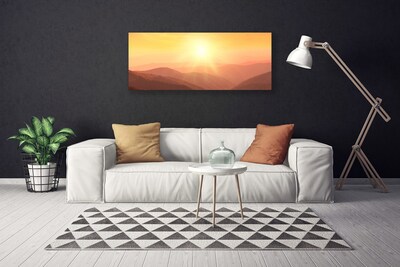 Quadro su tela Paesaggio di montagna del sole