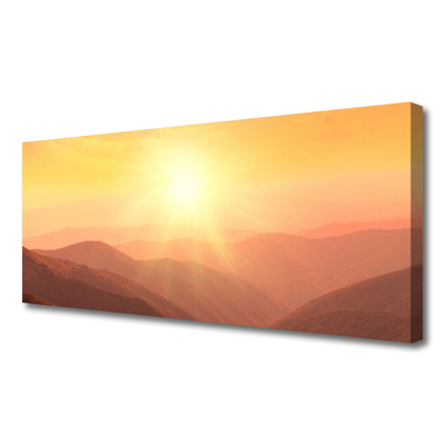 Quadro su tela Paesaggio di montagna del sole