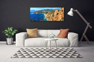 Quadro su tela Montagne del mare della costa della scogliera