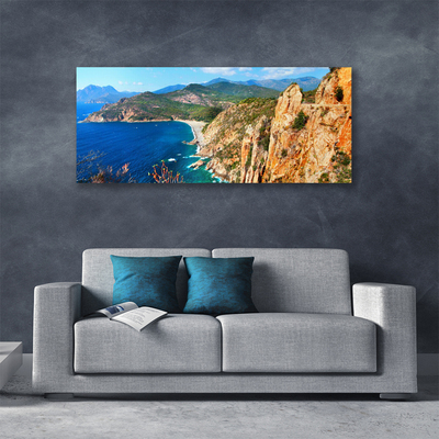 Quadro su tela Montagne del mare della costa della scogliera