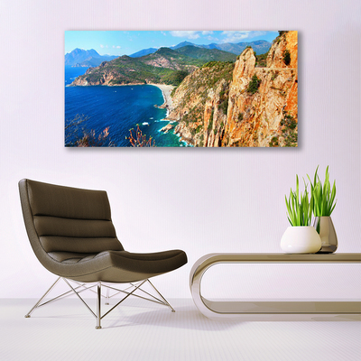 Quadro su tela Montagne del mare della costa della scogliera