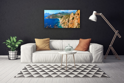 Quadro su tela Montagne del mare della costa della scogliera