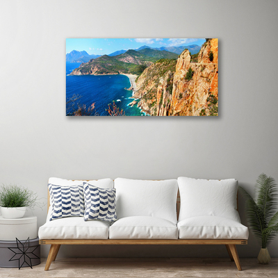 Quadro su tela Montagne del mare della costa della scogliera