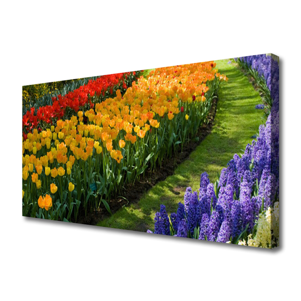 Quadro su tela Fiori del giardino dei tulipani