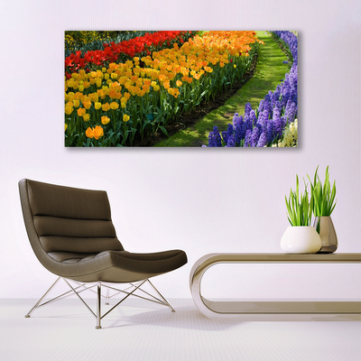 Quadro su tela Fiori del giardino dei tulipani