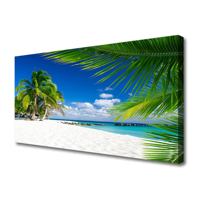 Quadro su tela Spiaggia tropicale con vista sul mare