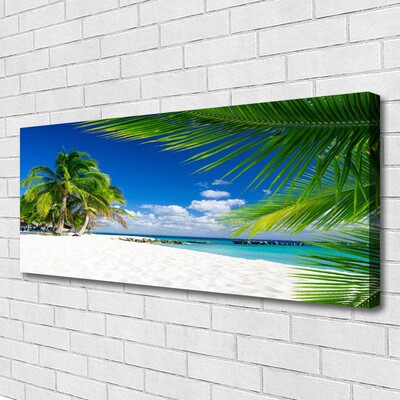 Quadro su tela Spiaggia tropicale con vista sul mare