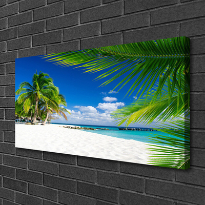 Quadro su tela Spiaggia tropicale con vista sul mare