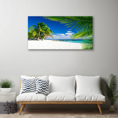 Quadro su tela Spiaggia tropicale con vista sul mare