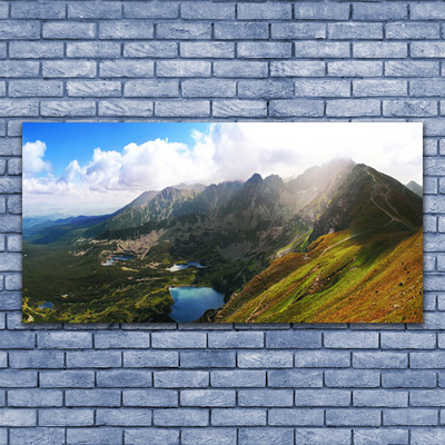 Foto quadro su tela Paesaggio delle montagne del prato