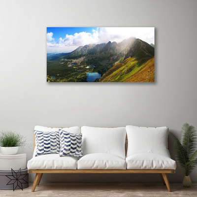 Foto quadro su tela Paesaggio delle montagne del prato