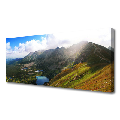 Foto quadro su tela Paesaggio delle montagne del prato