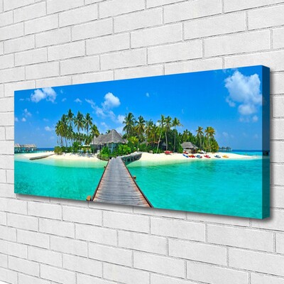 Quadro su tela Spiaggia tropicale delle palme