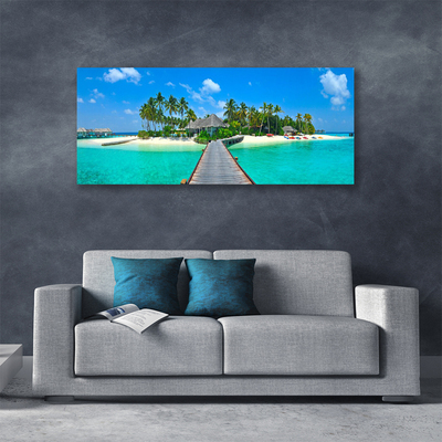 Quadro su tela Spiaggia tropicale delle palme