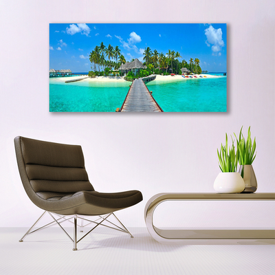 Quadro su tela Spiaggia tropicale delle palme