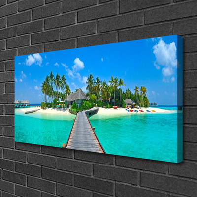 Quadro su tela Spiaggia tropicale delle palme