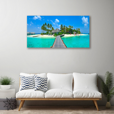 Quadro su tela Spiaggia tropicale delle palme