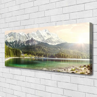 Quadro su tela Montagne del paesaggio del lago della foresta