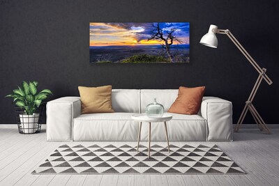 Foto quadro su tela Albero al tramonto