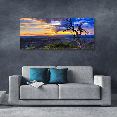 Foto quadro su tela Albero al tramonto