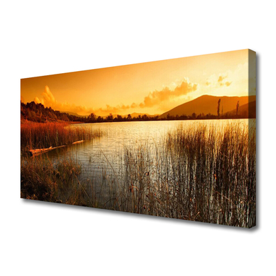 Foto quadro su tela Lago di paesaggio al tramonto