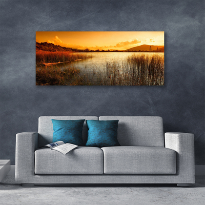 Foto quadro su tela Lago di paesaggio al tramonto