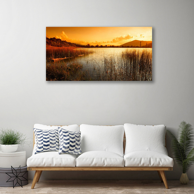 Foto quadro su tela Lago di paesaggio al tramonto