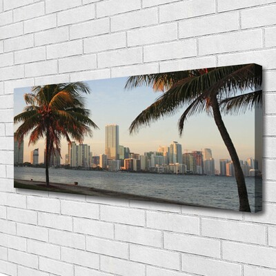 Quadro su tela Le palme dei Tropici City Sea