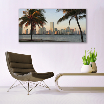 Quadro su tela Le palme dei Tropici City Sea