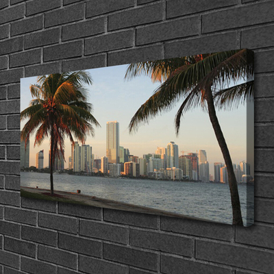 Quadro su tela Le palme dei Tropici City Sea