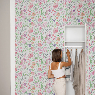 Adesivo per mobili Flora dai colori pastello