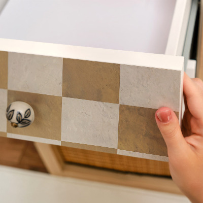 Carta da parati per mobili Scacchiera color senape