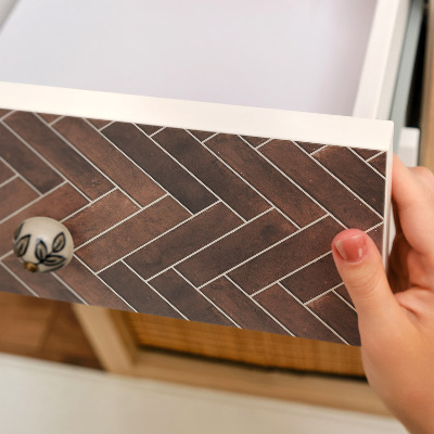 Adesivo per mobili Motivo a spina di pesce con mattoni