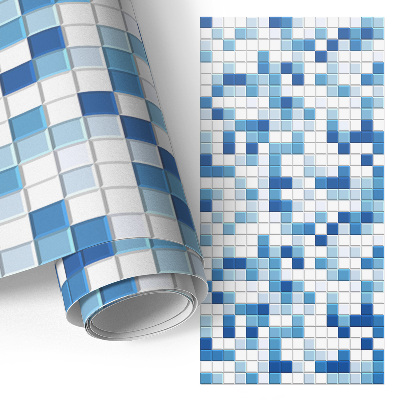 Carta adesiva per mobili Mosaico blu