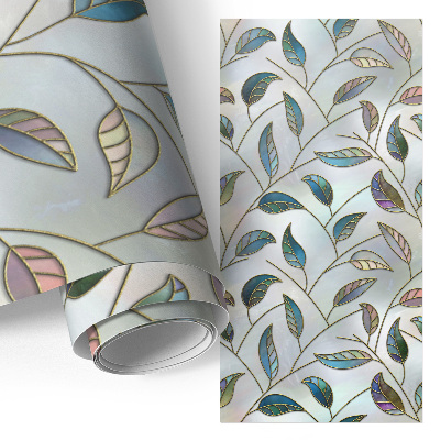 Carta adesiva per mobili Foglie di vetro colorato