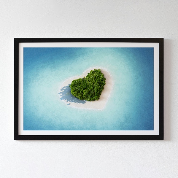 Quadro muschio Isola a forma di cuore