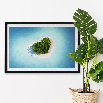 Quadro muschio Isola a forma di cuore