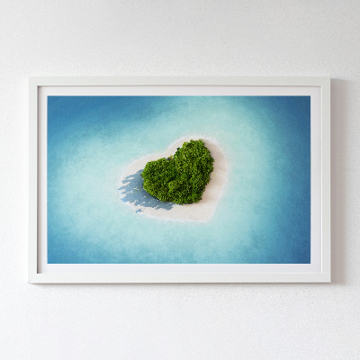 Quadro muschio Isola a forma di cuore