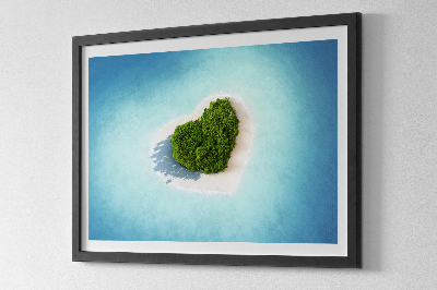 Quadro muschio Isola a forma di cuore