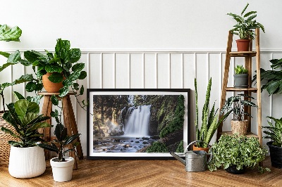 Quadro con muschio Cascata circondata da alberi