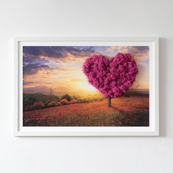 Quadro con muschio Albero a forma di cuore