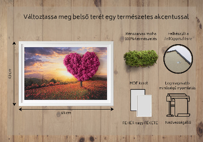 Quadro con muschio Albero a forma di cuore