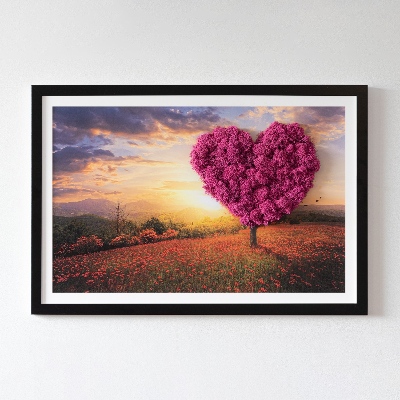 Quadro con muschio Albero a forma di cuore