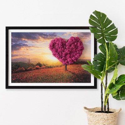 Quadro con muschio Albero a forma di cuore