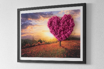 Quadro con muschio Albero a forma di cuore