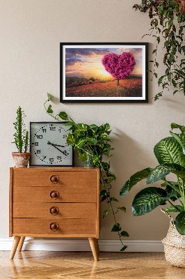 Quadro con muschio Albero a forma di cuore